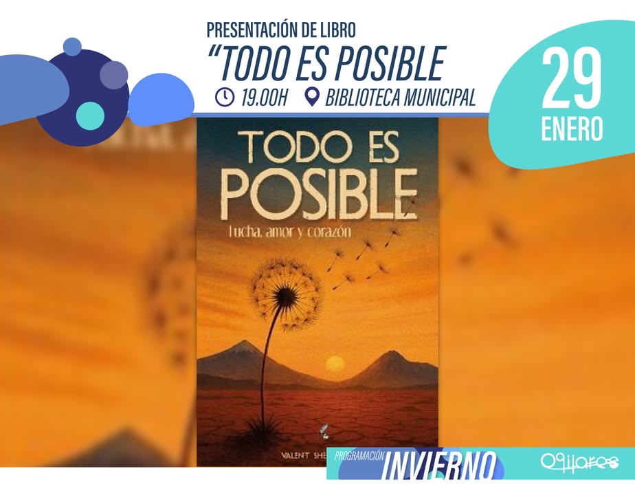 📚 Presentación del libro “Todo es posible”   
  
🚨🚨 ¡¡MAÑANA!! 🚨🚨  
  
✍️ Autor: Valen Linares  
  
📍 Lugar: Biblioteca Municipal de Ogíjares...