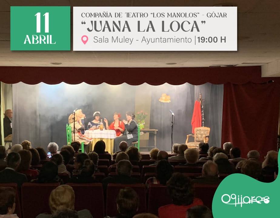 🎭 Teatro en Ogíjares 🎭
El viernes 11 de abril a las 19:00 h, la Sala Muley acoge la obra Juana la Loca, interpretada por el grupo de teatro ... 🎭 Teatro en Ogíjares 🎭
El viernes 11 de abril a las 19:00 h, la Sala Muley acoge la obra Juana la Loca, interpretada por el grupo de teatro ...
