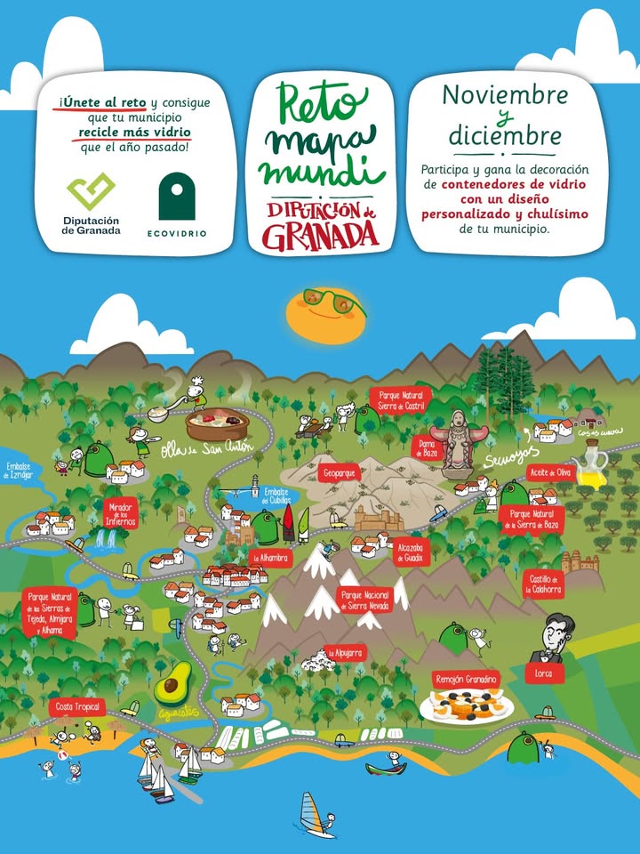 ♻️ Reto Mapamundi  
  
Esta iniciativa impulsada por @diputaciondegranada y @ecovidrio , tiene como objetivo de seguir mejorando en el reciclaje de...