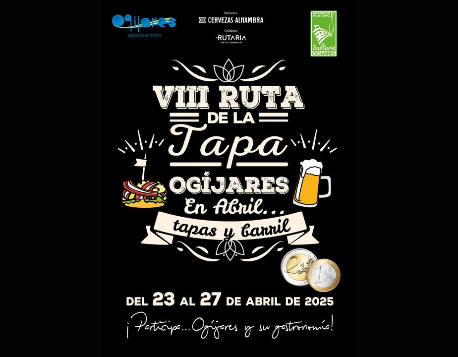 🍻 VIII RUTA DE LA TAPA 🍻  
  
¡Vuelve a Ogíjares la Ruta de la Tapa! Disfruta la cultura gastronómica de nuestros bares en esta octava edición. ...