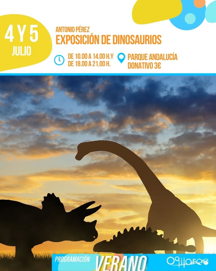 ¡Llega la Exposición de Dinosaurios a Ogíjares! 🦕  
  
Este fin de semana podrás disfrutar de una original colección de dinosaurios del vecino de ...