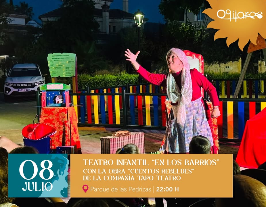 🎭 Teatro infantil “En los barrios”    
  
🚨🚨 ¡¡HOY!! 🚨🚨  
  
Empezamos nuestra gira de teatros infantiles por todo nuestro municipio. Disfruta...