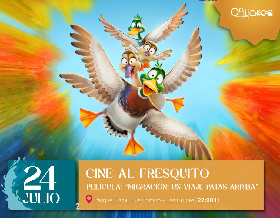 🎬 Cine al fresquito  
  
Jueves 24 de julio  
  
Proyección de la película familiar “Migración: Un viaje patas arriba”. Una historia divertida, en...
