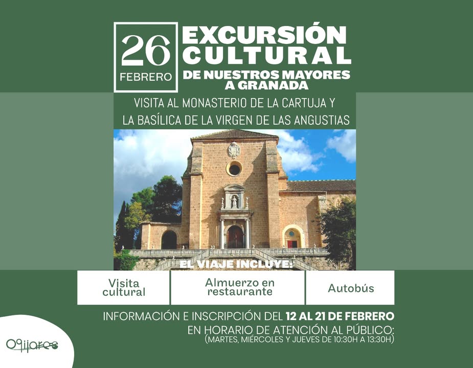 🚌 ¡Excursión cultural para nuestros mayores por el Día de Andalucía! 👵👴
El miércoles 26 de febrero, organizamos una salida a Granada para d... 🚌 ¡Excursión cultural para nuestros mayores por el Día de Andalucía! 👵👴
El miércoles 26 de febrero, organizamos una salida a Granada para d...