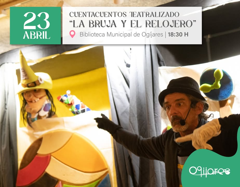 Cuentacuentos teatralizado “LA BRUJA Y EL RELOJERO” 🧙‍♀️🕰️  
  
Vive las aventuras de la bruja y el relojero, y pasa una tarde de risas con estos ...