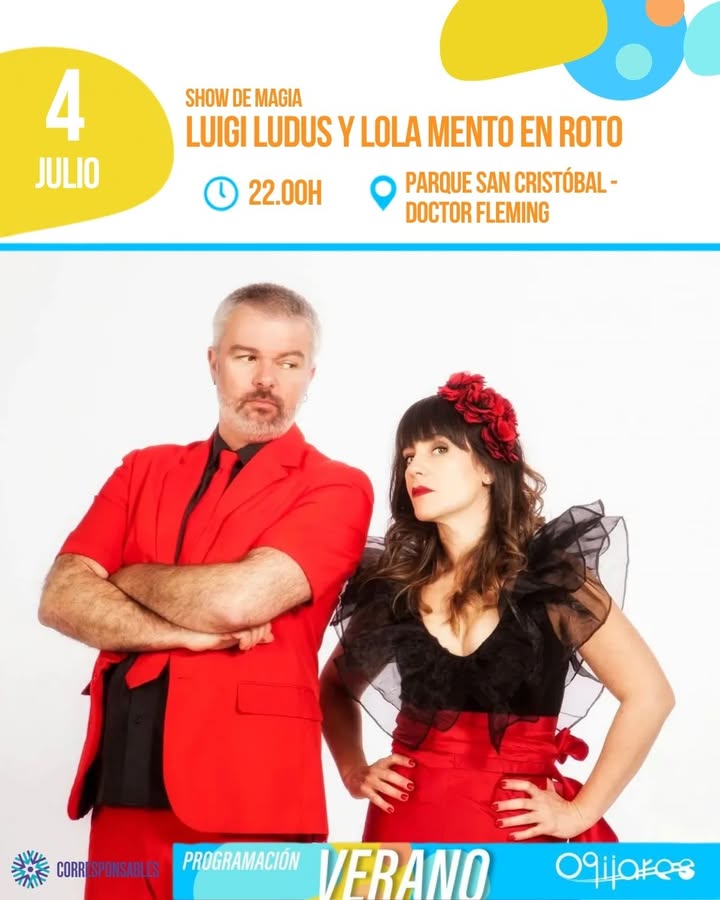🎩 El Parque de San Cristóbal vuelve a convertirse en un escenario único con "Luigi Ludus y Lola Mento en Roto", un espectáculo lleno de magia, hum...