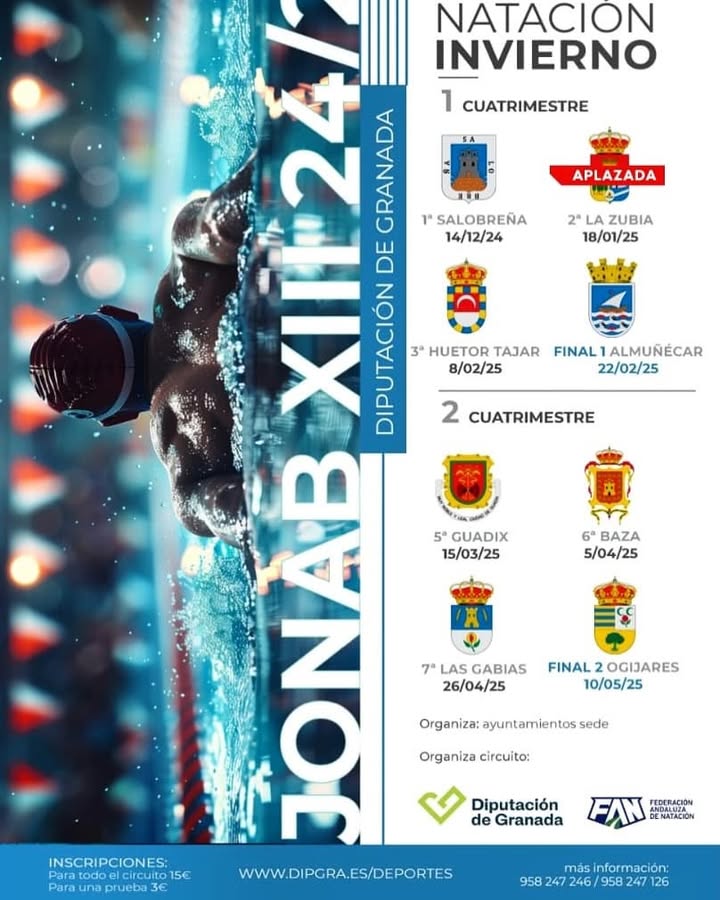 🏊 Final del Circuito Provincial de Natación 🏊
🚨🚨 ¡¡MAÑANA!! 🚨🚨
No te pierdas la gran final del circuito provincial de natación en l... 🏊 Final del Circuito Provincial de Natación 🏊
🚨🚨 ¡¡MAÑANA!! 🚨🚨
No te pierdas la gran final del circuito provincial de natación en l...