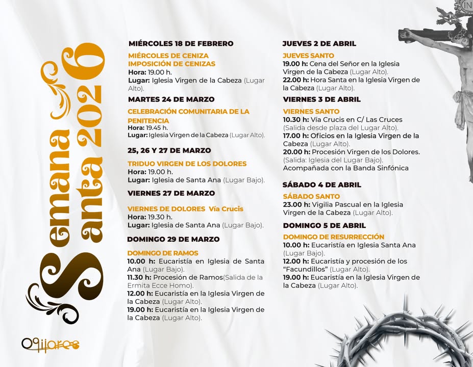 ✝️🌿Nos preparamos para vivir nuestra Semana Santa  
  
Ya puedes consultar la programación completa de la Semana Santa de Ogíjares, con todos los ...