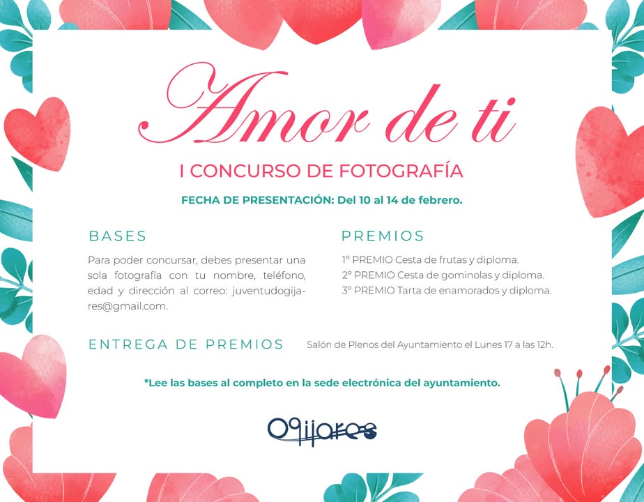 📸❤️ I Concurso de Fotografía "Amor de Ti" 💕
Queremos que captures el amor en todas sus versiones: amistad, familia, pareja… ¡Muéstranos lo q... 📸❤️ I Concurso de Fotografía "Amor de Ti" 💕
Queremos que captures el amor en todas sus versiones: amistad, familia, pareja… ¡Muéstranos lo q...