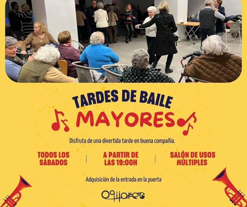 💃🕺 ¡Bailes para nuestros mayores en Ogíjares!  
  
Se celebran todos los sábados a las 19:00 h en el Salón de Usos Múltiples (C/ Real Baja – Cent...