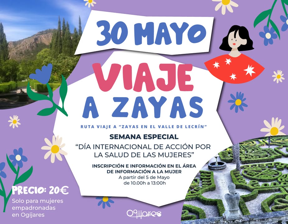 🌿 Ruta cultural a Zayas en el Valle de Lecrín
El próximo viernes 30 de mayo, el Área de la Mujer, dentro del marco de la semana especial “día... 🌿 Ruta cultural a Zayas en el Valle de Lecrín
El próximo viernes 30 de mayo, el Área de la Mujer, dentro del marco de la semana especial “día...