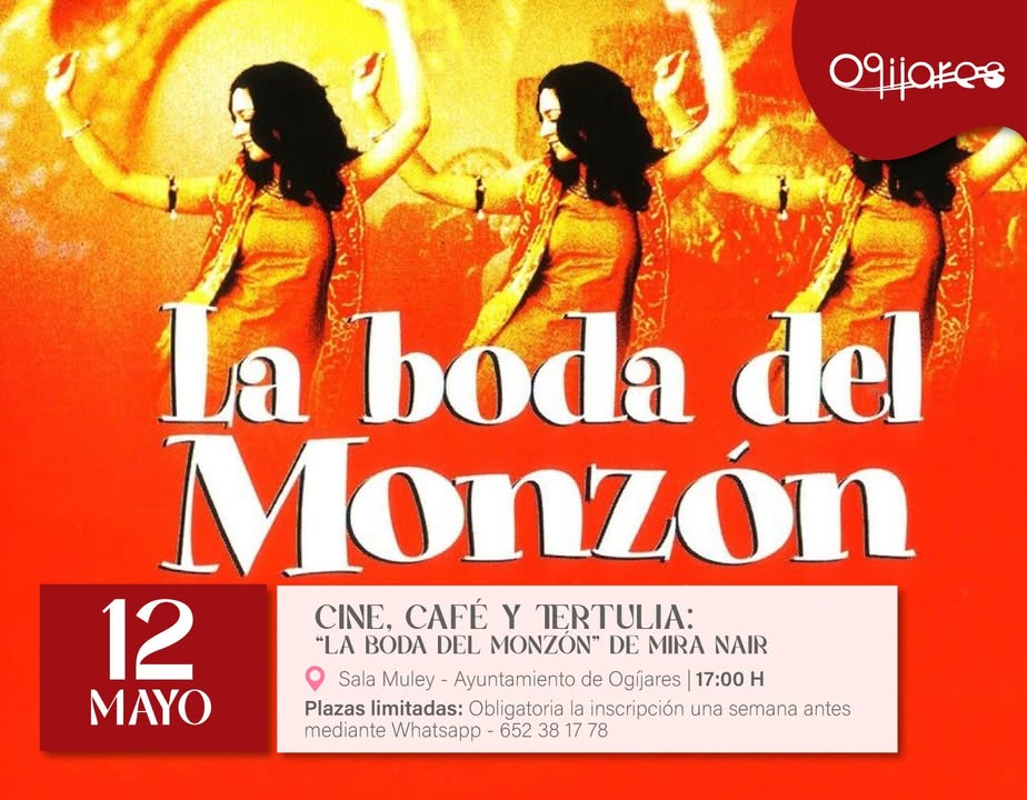 🎬 Cine, café y tertulia: “La boda del monzón” de Mira Nair
Proyectaremos la película “La boda del monzón”, de la directora india Mira Nair, s... 🎬 Cine, café y tertulia: “La boda del monzón” de Mira Nair
Proyectaremos la película “La boda del monzón”, de la directora india Mira Nair, s...