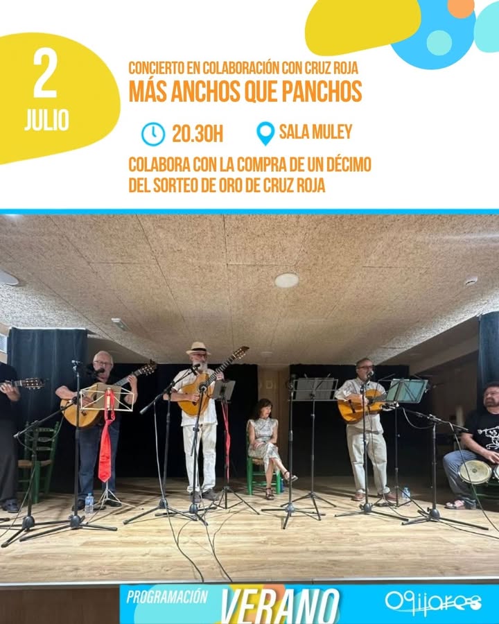 🎶 CONCIERTO "MÁS ANCHOS QUE PANCHOS" 🎶  
  
Disfruta de una noche de música y solidaridad con el concierto del grupo "Más Anchos que Panchos", en...