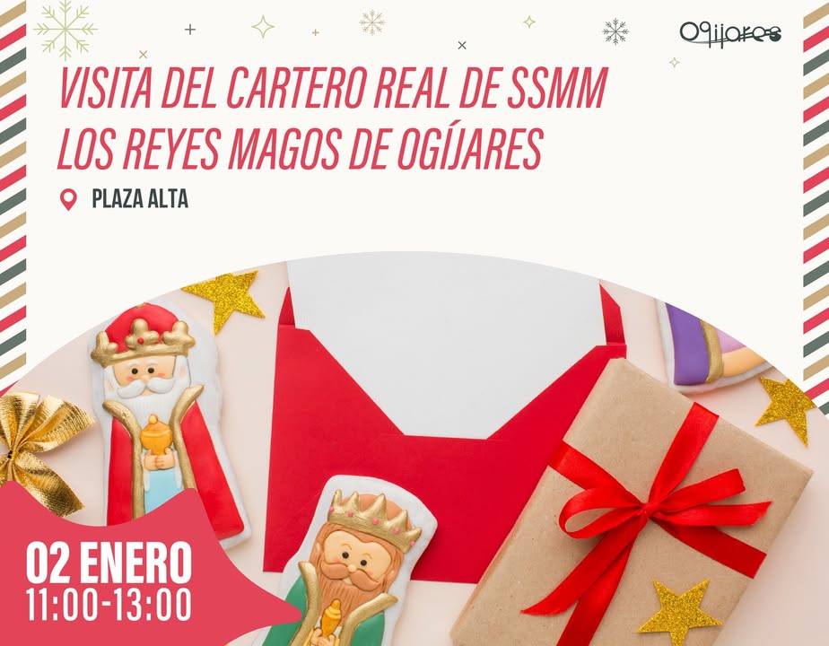 💌👑 El Cartero Real llega a Ogíjares para recoger las cartas de los peques y hacerles llegar su magia a SS.MM. Los Reyes Magos.  
Una mañana llena...