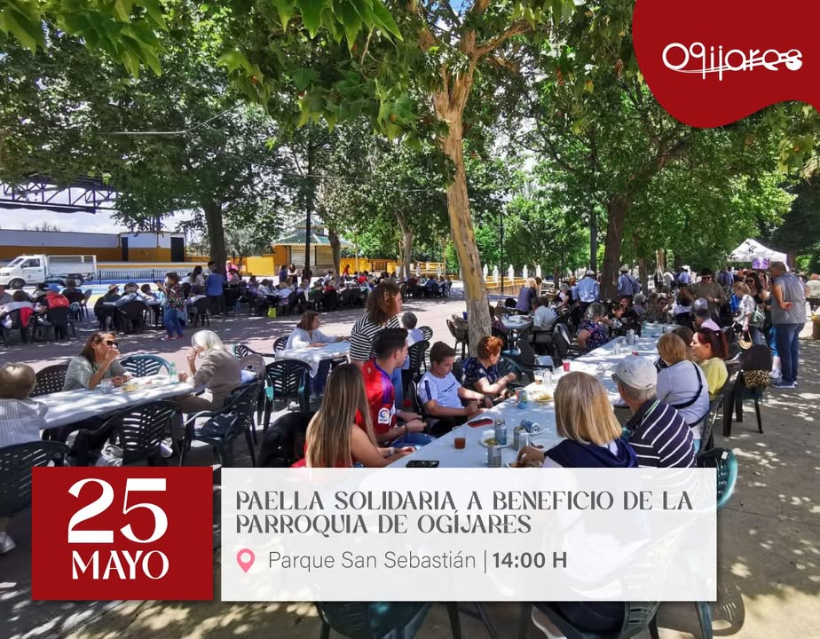 🥘 Paella Solidaria a beneficio de la Parroquia de Ogíjares  
  
Este domingo, ven al Parque San Sebastián y participa en la tradicional paella sol...