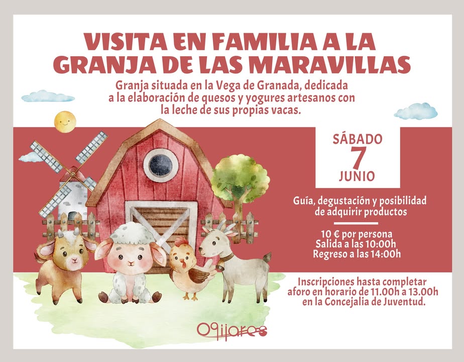 🐄 Visita en familia a la Granja de las Maravillas
📅 Sábado 7 de junio
Una experiencia para disfrutar con los tuyos en una granja artesanal... 🐄 Visita en familia a la Granja de las Maravillas
📅 Sábado 7 de junio
Una experiencia para disfrutar con los tuyos en una granja artesanal...