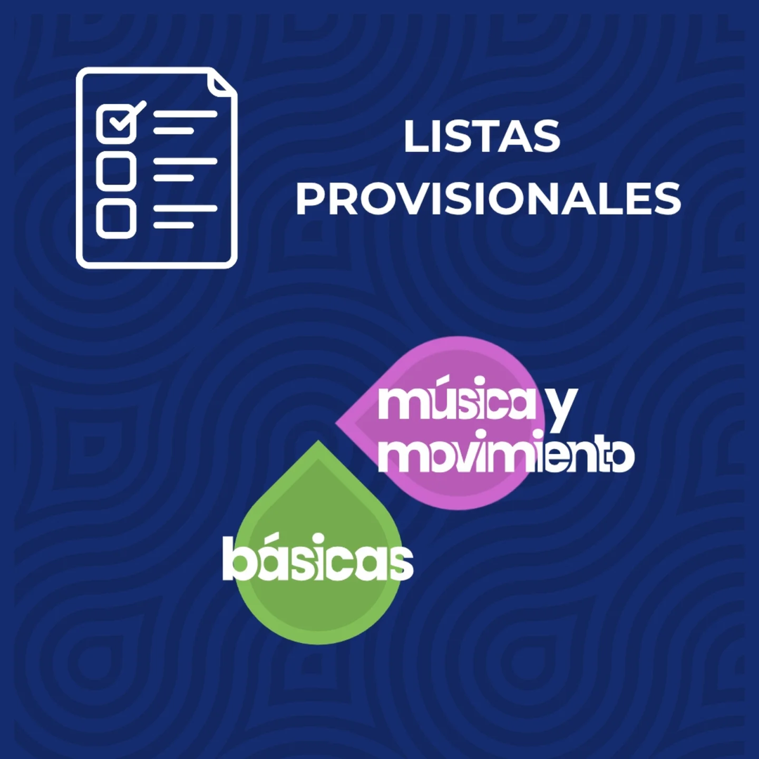 🗒️ Publicadas las listas provisionales de admisión en Enseñanzas Básicas y en el ámbito de Música y Movimiento para el... 🗒️ Publicadas las listas provisionales de admisión en Enseñanzas Básicas y en el ámbito de Música y Movimiento para el...