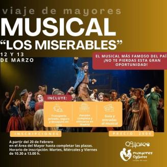 🎭 ¡OPORTUNIDAD ÚNICA! Viaje especial a Madrid: “Los Miserables” 🎭  
  
La Concejalía del Mayor promueve los días 12 y 13 de marzo un viaje irrepe...