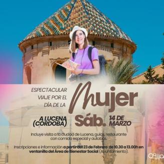 💜✨ Viaje especial por el Día de la Mujer a Lucena (Córdoba) ✨💜  
  
El próximo sábado 14 de marzo, celebraremos el Día de la Mujer con un espec...