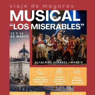 🎭✨ Viaje especial a Madrid: Musical “Los Miserables” ✨🎭  
  
La Concejalía del Mayor promueve un espectacular viaje los días jueves 12 y vierne...