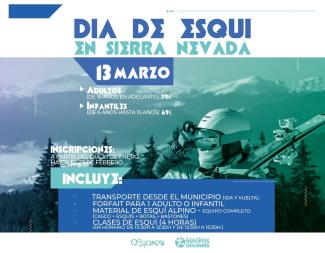 🎿 ¡Vive un día de esquí en Sierra Nevada! ❄️  
  
📅 Fecha: 13 de marzo  
💰 Precios:  
  
Adultos (16 años en adelante): 79 €  
Infantiles (6 a 1...