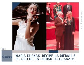 🎻 María Dueñas, talento de Ogíjares, recibe la Medalla de Oro de la ciudad de Granada 🎻  
  
Un momento muy especial para nuestra vecina María Du...