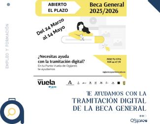📢 Ayuda para la tramitación digital de la Beca General 2025/2026 🎓💻  
  
Desde el Punto Vuela apoyamos a las familias en la gestión de su solici...