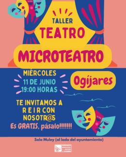 🎭 Taller de Microteatro  
  
Ven a descubrir el mundo del microteatro con este divertido taller. Una actividad dirigida por el taller de cultura, ...