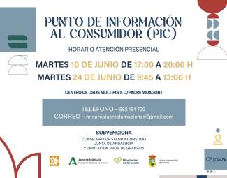 ℹ Punto de Información al Consumidor (PIC)  
  
Nuevo horario disponible de servicio de atención al consumidor en Ogíjares.  
  
🗓 Martes 10 de Jun...
