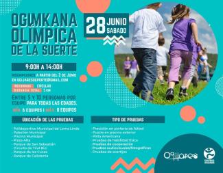 🥇 Ogimkana Olímpica de la Suerte   
  
Prepárate para una mañana llena de juegos, deporte y risas con la Ogimkana Olímpica de la Suerte, una activ...