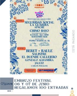 🎶 Entrada gratuita para el Embrujo Festival  
  
Desde el área de Protocolo del Ayuntamiento ponemos a disposición de nuestros vecin@s 100 entrada...