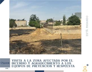 🚨 VISITA A LA ZONA AFECTADA POR EL INCENDIO  
  
El alcalde y el concejal de Medio Ambiente han visitado los solares colindantes al Polígono Tecno...