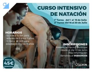 🏊‍♂️ Curso intensivo de natación  
  
Lanzamos una nueva edición de los cursos intensivos de natación, dirigidos a niñ@s de entre 5 y 11 años. Una...