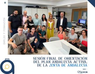 💼 En la mañana de ayer acompañamos al grupo participante en la sesión final del Plan Andalucía Activa.  
  
Durante seis meses, 12 jóvenes de Ogíj...