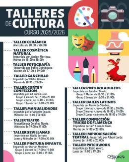 🎭📚 ¡Ya puedes inscribirte en los nuevos talleres de cultura 2025/2026 en Ogíjares!  
  
✅ Plazo de matrícula abierto desde el 16 de septiembre, ...