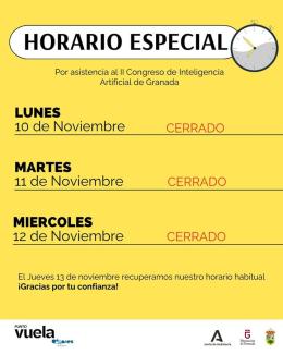 💻 El Punto Vuela de Ogíjares permanecerá cerrado los días lunes 10, martes 11 y miércoles 12 de noviembre.  
  
📍Durante estos días, nuestro pers...