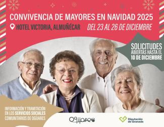 🎄 Convivencia de Mayores en Navidad 2025  
  
📅 Del 23 al 26 de diciembre  
📍 Hotel Victoria, Almuñécar  
  
🤝 Esta iniciativa está pensada par...