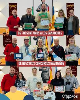 Los ganadores de nuestros concursos navideños de fachadas y balcones, belenes y escaparates ya han recogido sus diplomas y premios. 🎄✨  
  
Graci...