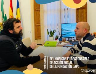 Reunión del alcalde con Gerard Aguilar, responsable de Acción Social de la @fundacionuapo , para trazar líneas de colaboración y cooperación entre ...