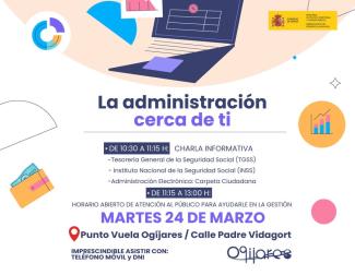 🏛️ La Administración cerca de ti en Ogíjares  
  
📍 Punto Vuela Ogíjares (C/ Padre Vidagort)  
📅 Martes 24 de marzo  
  
🕥 10:30 – 11:15 h  
Cha...