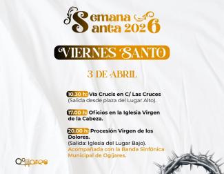 🕊️ Hoy se celebra el Viernes Santo en Ogíjares, uno de los días más intensos y representativos de nuestra Semana Santa  
  
📍 10:30 h Vía Crucis (...