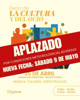 ⚠️ APLAZADA LA FERIA DE LA CULTURA Y DEL OCIO  
  
Debido a la actualización de la AEMET y al aviso por lluvias, aplazamos la celebración de la X F...