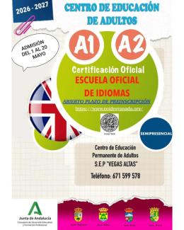 📚 FORMACIÓN PARA ADULTOS EN OGÍJARES – CURSO 2026/2027  
  
¿Quieres mejorar tu nivel de inglés y obtener una certificación oficial? ¡Esta es tu o...