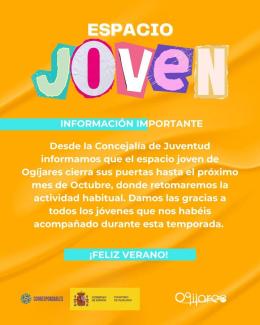 🎮 El Espacio Joven de Ogíjares despide la temporada hasta el próximo mes de octubre.  
  
Desde la Concejalía de Juventud queremos agradecer a tod...