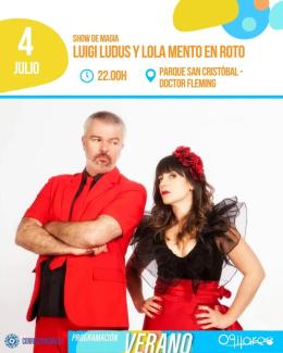 🎩 El Parque de San Cristóbal vuelve a convertirse en un escenario único con "Luigi Ludus y Lola Mento en Roto", un espectáculo lleno de magia, hum...