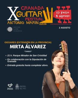 Ogíjares formará parte de la X Edición del Festival Internacional de Guitarra de Granada con la actuación de Mirta Álvarez. 🎸  
  
El 2 de agosto,...