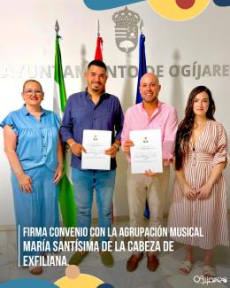 Firma del convenio con la Agrupación Musical María Santísima de la Cabeza de Exfiliana  
  
🎶 El alcalde de Ogíjares ha firmado el convenio de col...