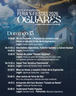 Tradición, convivencia y fiesta se unen este domingo en Ogíjares.  
  
El día estará marcado por la misa y la Magna Procesión del Santísimo Cristo ...