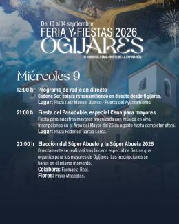🎉 Ogíjares empieza a vivir sus Fiestas Populares 2026 con una jornada dedicada especialmente a nuestros mayores.  
  
A las 12:00 horas, Cadena SE...