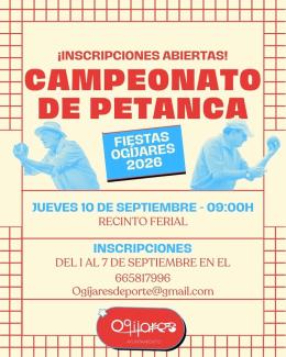 ⚪ ¿Tienes buena puntería? Vuelve el Torneo Local de Petanca Ogíjares 2026.  
  
Una cita para disfrutar del deporte, compartir una buena jornada y...